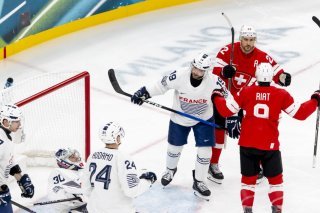 Damien Riat auteur de l'ouverture du score face à la France KEYSTONE/SALVATORE DI NOLFI